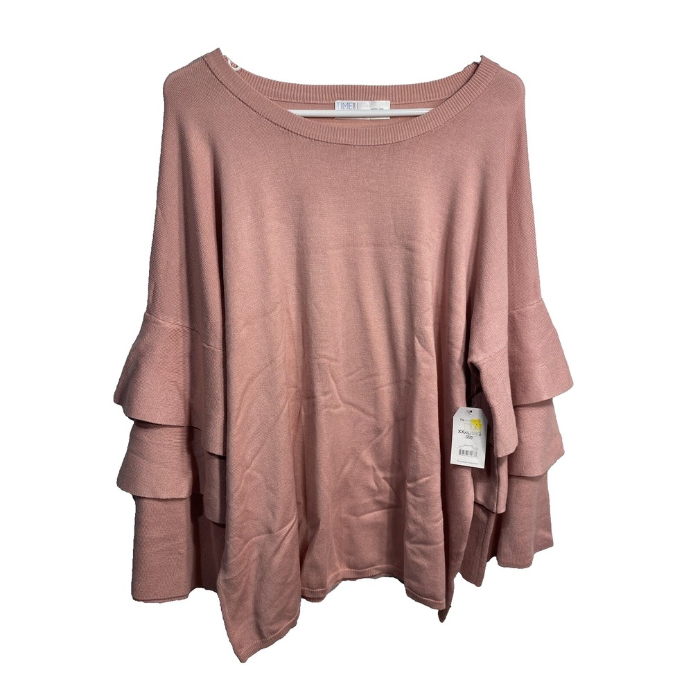 time & tru womens pink sweater plus size XXXL 20 3XL‎ long sleeve pullover